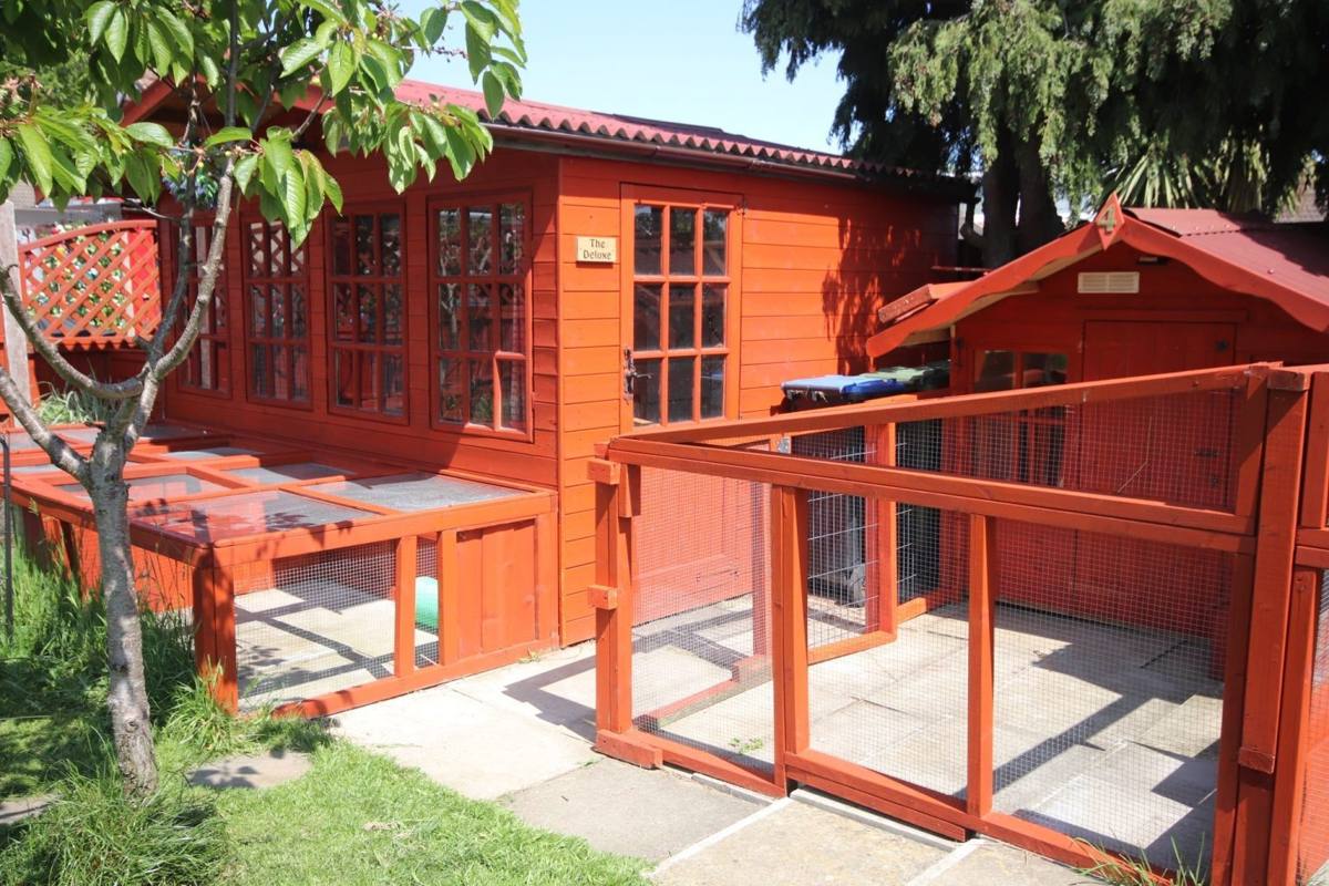 The Deluxe suite from outside, with its outdoor run